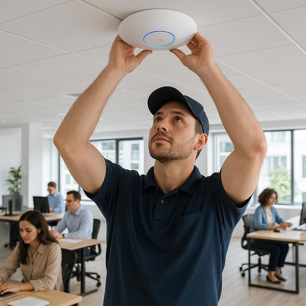 WiFi Access Point Installation in Georgetown, Guyana by SmartEye Solutions